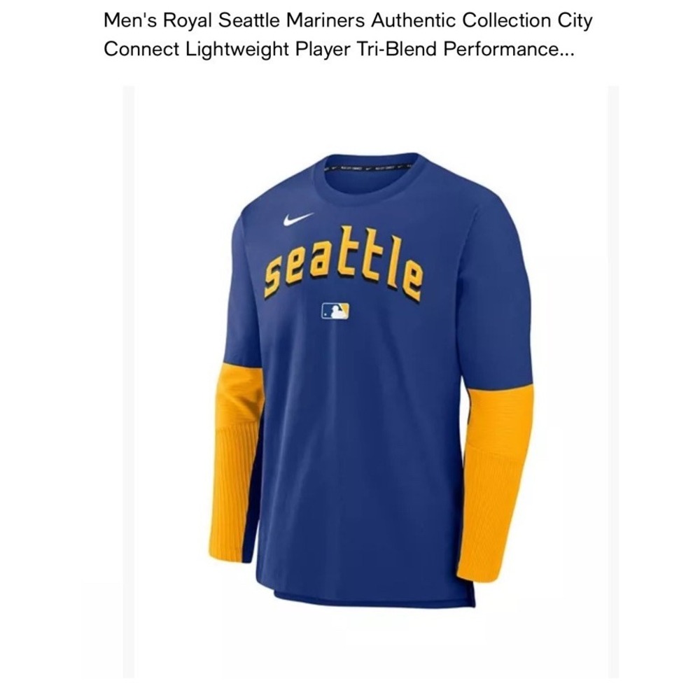 Nike Baseball Shirt Jacket Men's 3XL Seattle Mariners City Connect Player Top